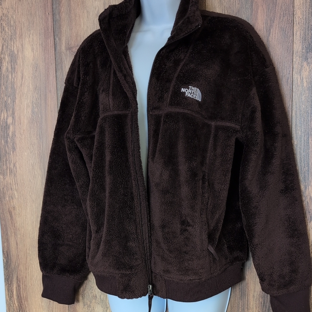 The North Face Dark Brown Fleece Teddy Jacket L                    F135